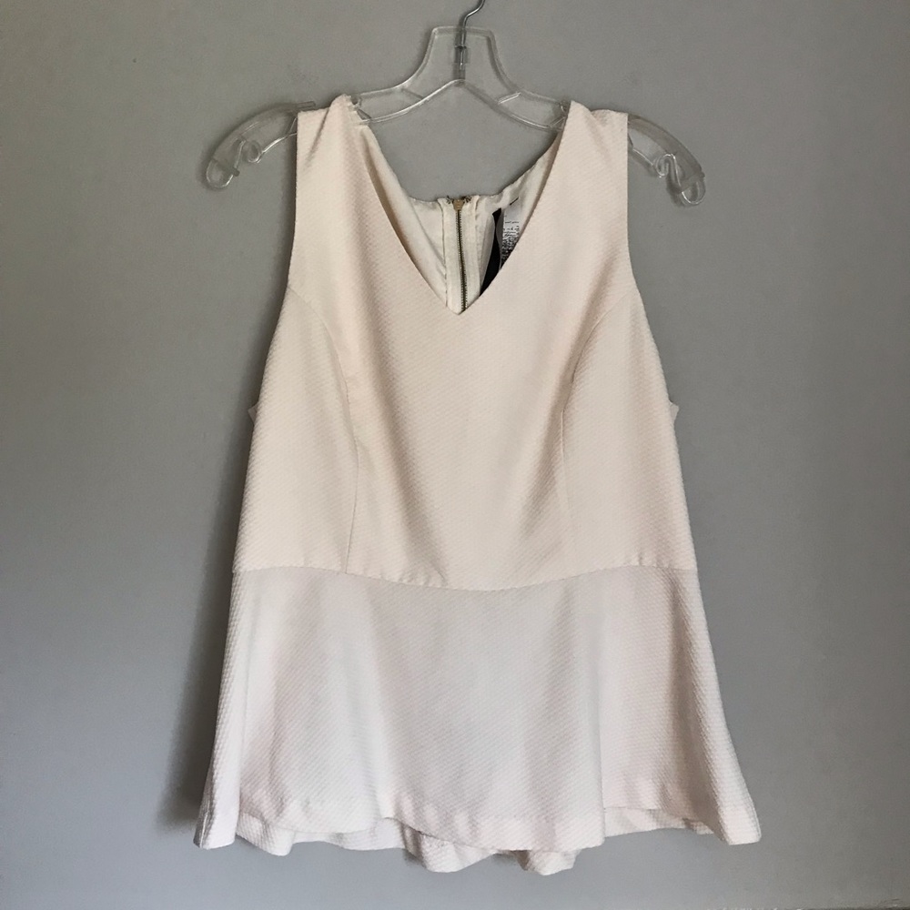 Kensie Waffle Knit Peplum Top